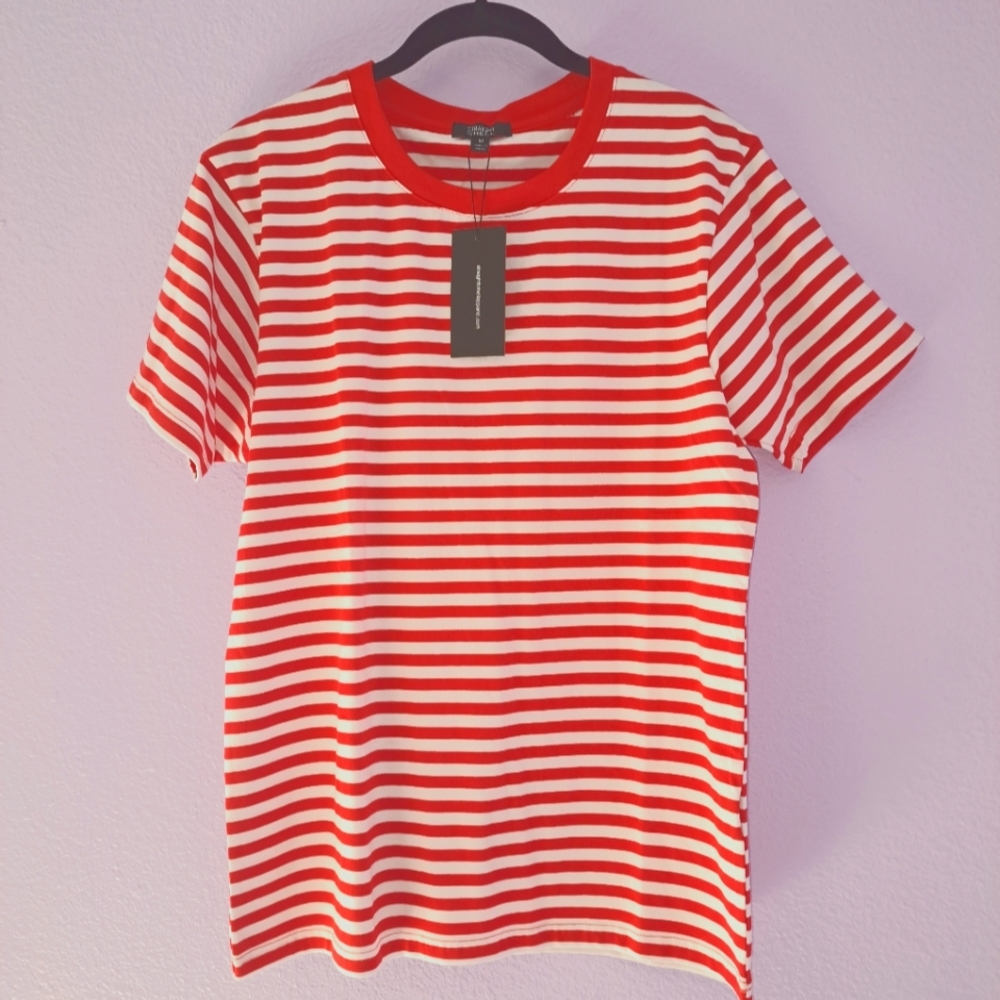 Straight to Hell Jasper Red and White Striped Tee